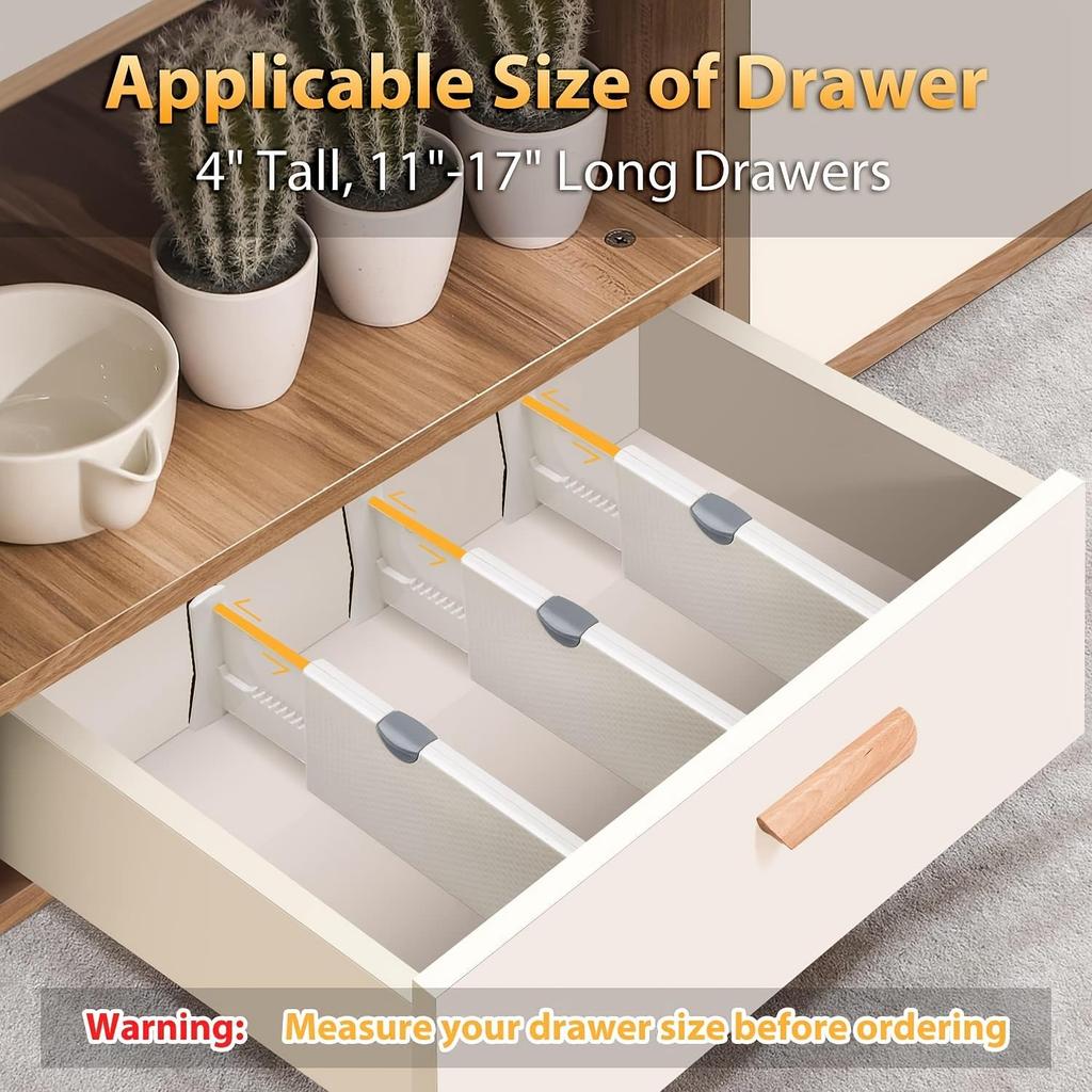2pcs Drawer Dividers, Expandable Dividers for Easy Storage and Organization Ideal for Kitchen Utensils and Bedroom Clothing, Closet Organizer Storage
