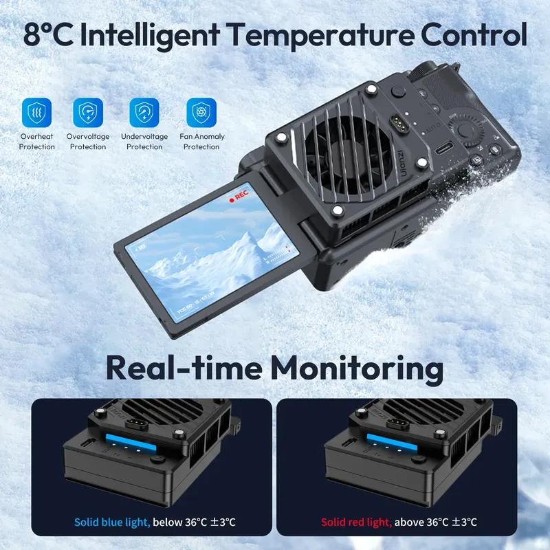 Ulanzi CU01 Thermostatic Semiconductor Camera Cooler Camera Cooling Fan Radiator 4K Recording Kit Heat Sink for Sony Canon Nikon