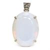 CERTIFIED 155 Ct Oval Cut Multicolor Opal 925 Sterling Silver Pendant Gemstone AI-92-NS
