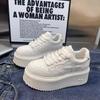 Small man thick-soled heightening little white shoes women's shoes 2025 new muffin shoes versatile ins trendy casual sports shoes