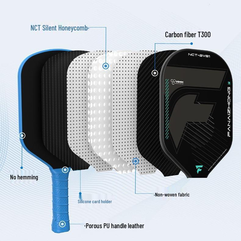 Carbon Silent 14mm One-Piece Competition Pickleball Paddle
