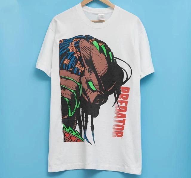 90s Retro Predator Movie Short Sleeve 100% Cotton White S to 5XL Shirt SN616 L
