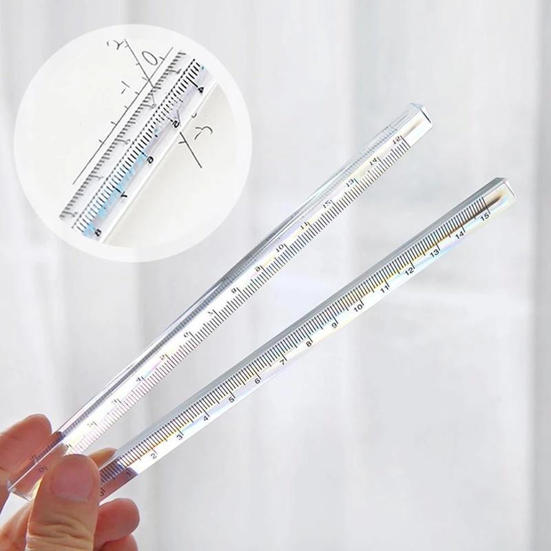 3Pc 15cm Transparent Triangle Ruler Multifunction DIY Drawing Tools School Office Supplies