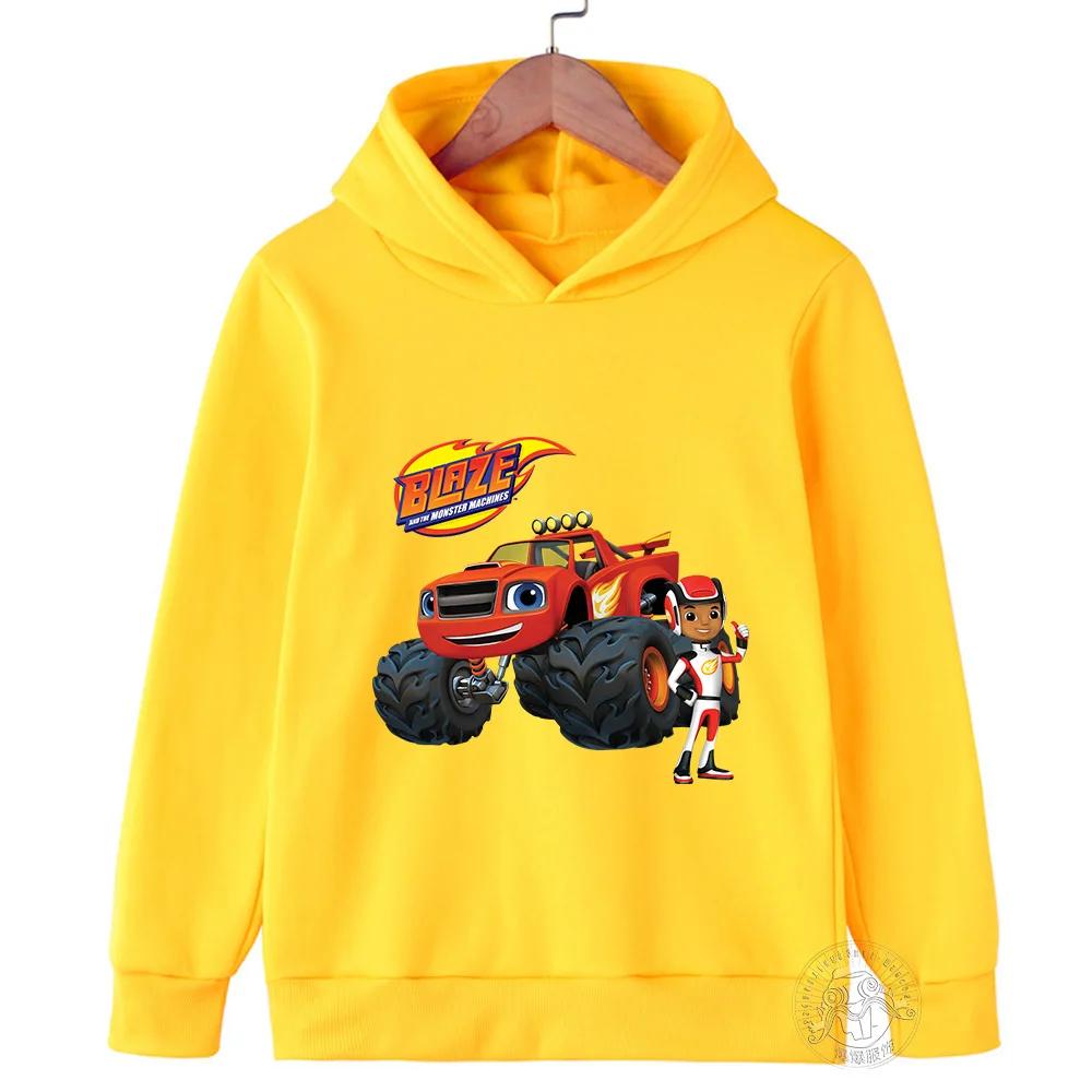 Boys Super Cool Blaze and the Monster Machines Printed Warm Hoodie Kids Fall and Winter Casual Fashion Soft Sweatshirt