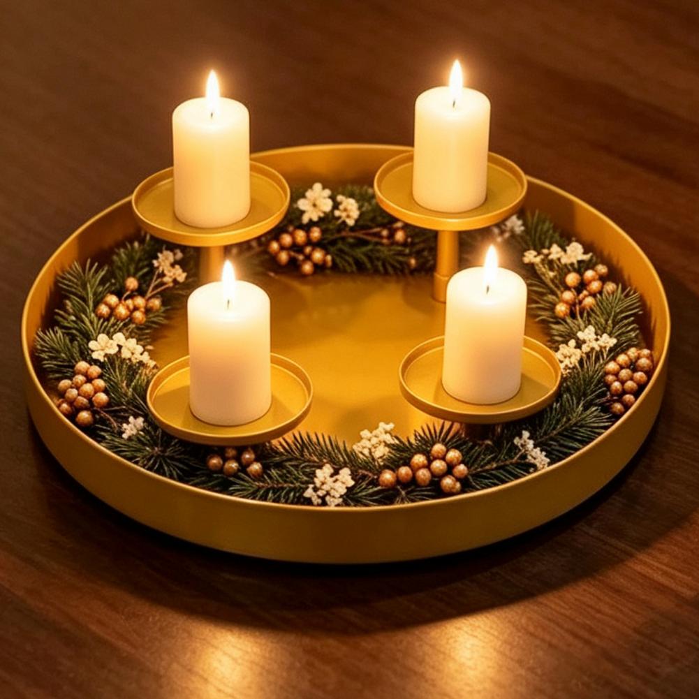 4 Pillar Tiered Candle Stand Christmas Wedding Dining Table Fireplace Mantel Holiday Home Decor Metal Pillar Candle Holder
