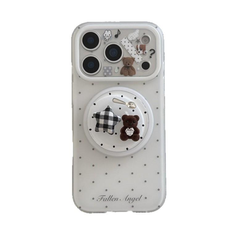 Magnetic Stand Phone Case for Apple 17 Pro Max, 16 Pro, 15 Pro, 14 Pro - Little Bear Design