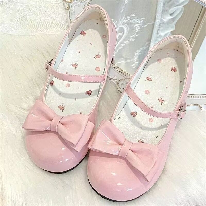 Summer new sweetheart full price story 2025 round original cute heart round head bow single shoes