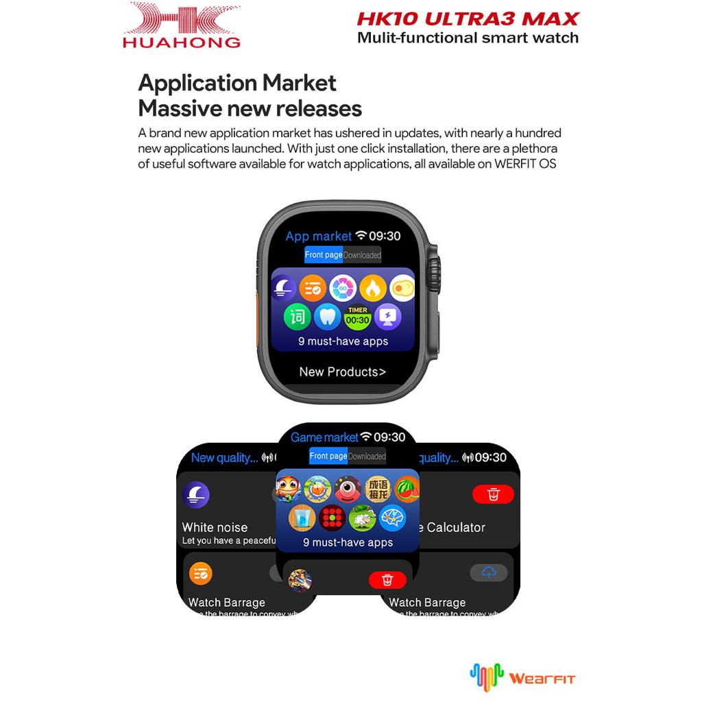 2025 HK10 ULTRA 3 MAX Smartwatch HD AMOLED Bluetooth Anruf Netzwerk Chat Roboter Uhr NFC Kompass Smart Watch Männer Frauen