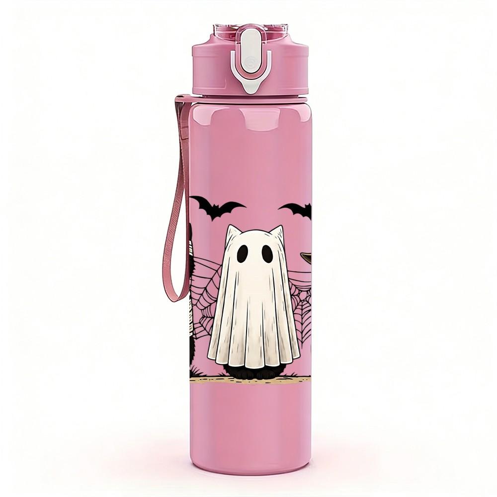 1PC Three Ghost Wizard 750ml Color Plastic Sports Water Bottle Leakproof Flip Straw Lid Suitable for Sports Office Home Use