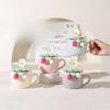 Creative and Personalized Cute Strawberry Hand Painted Underglaze Ribbon Cover Spoon Ceramic Cup High Value Large Capacity Mug Gift