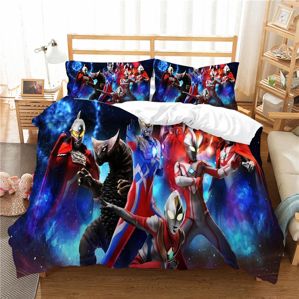 Bedding Cover Set Monster Printing Bedspread Microfiber Children Pillowcase Duvet Cover Set Cool Bedspread