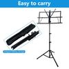 Music Stand for Sheet, Metal Sheet Music Stand Portable Adjusted Podiums Stand with Tripod Base and Sheet Music Folder