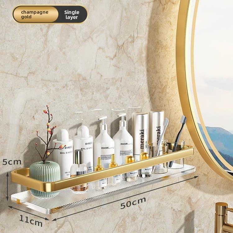 Acrylic Floating Wall Mounted Shelf Wall Mount Storage Rack For Kitchen Bathroom