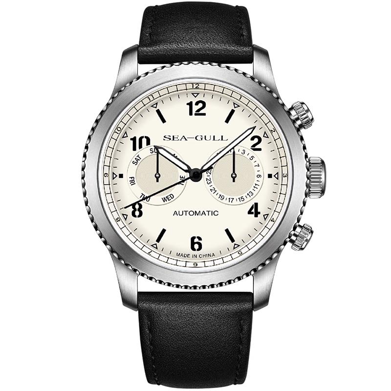 Seagull Men s Automatic Dual Time Luminous Mechanical Watch