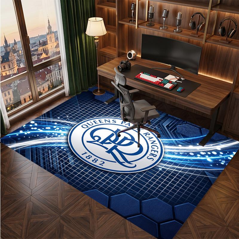 Queens Park Rangers Football Print Crystal Velvet Rug, Comfortable Water Absorbent Non Slip Indoor Floor Carpet