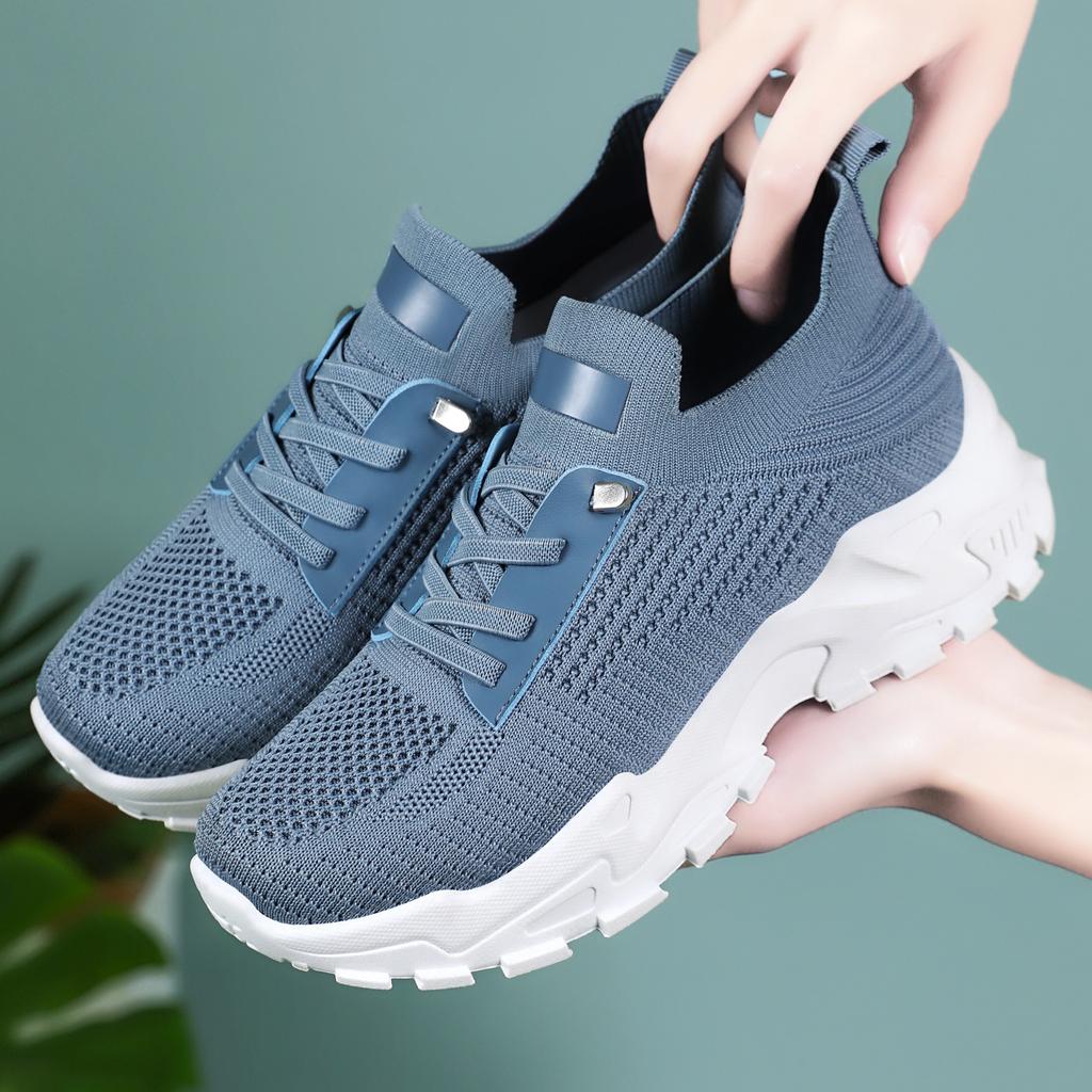 Women Shoes Versatile Spring Mesh Breathable Casual Shoes Plus Size Women Single Shoes Thick Sole Sneakers Comfortable Lightweight Sneakers