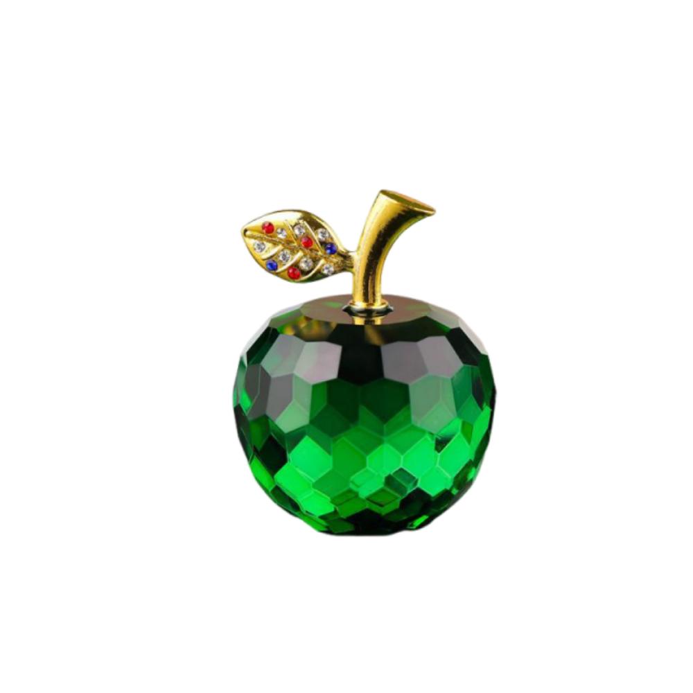 Crystal Glass Fruit Figurines Realistic Design 3D Desktop Ornament Art Chic Fruit Collectible Figurines Kitchen Tabletop
