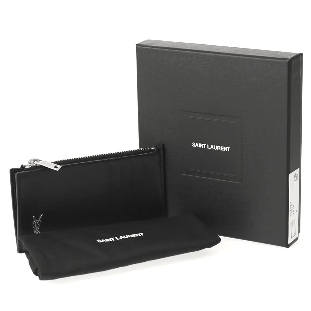 Saint Laurent Card Case and Coin Case [SAINT LAURENT PARIS] Monogram with Coin Purse, 629899 1JB0E 1000, Black [Parallel Import]