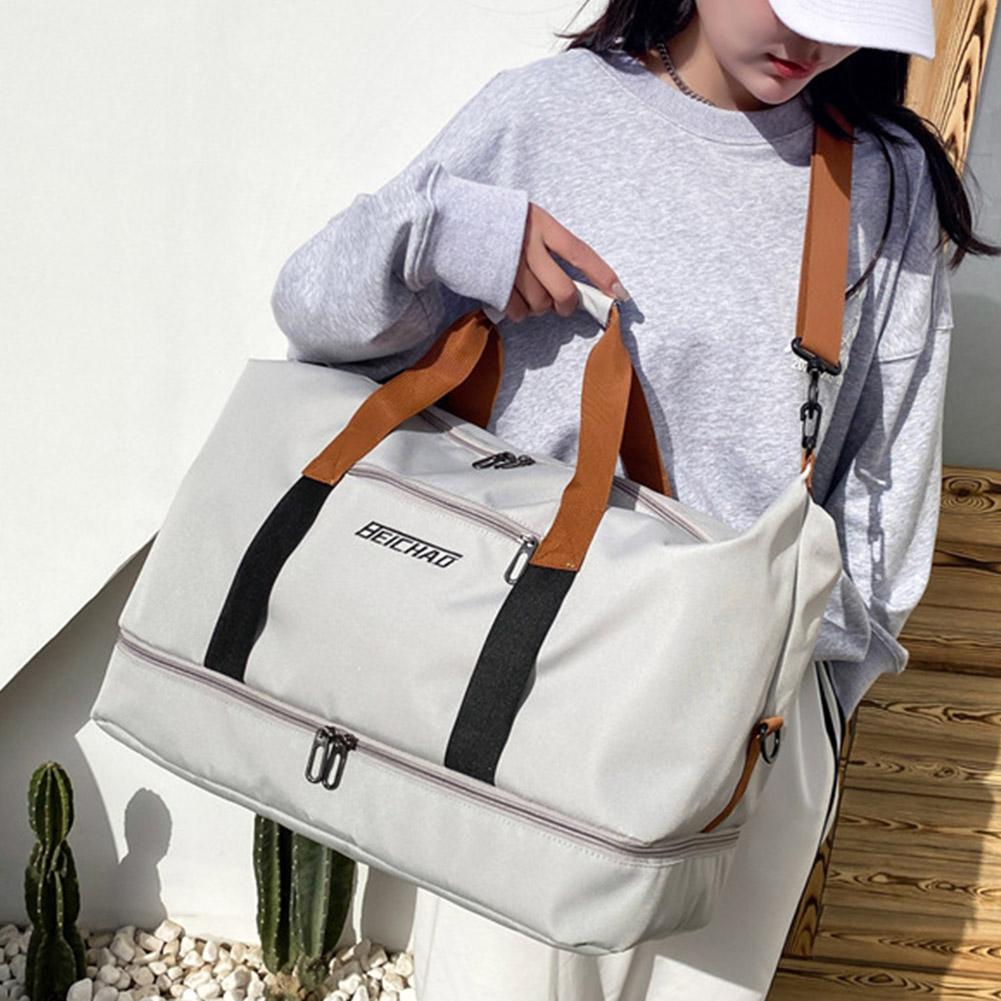 Travel Duffel Bag Large Capacity Handbag Lightweight Weekend Luggage Bag Dry Wet Separation Sports Gym Bag