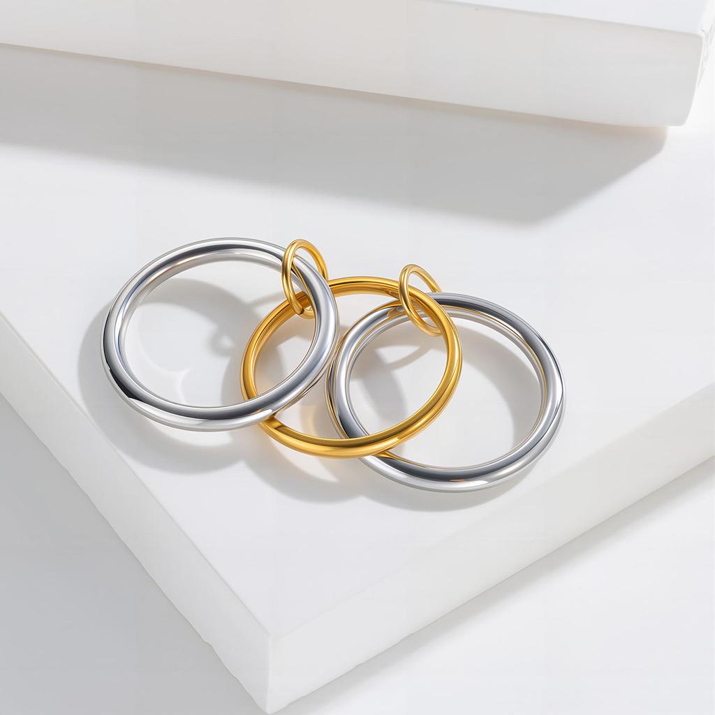 European-American Titanium Steel Stackable Finger Ring - Niche Design