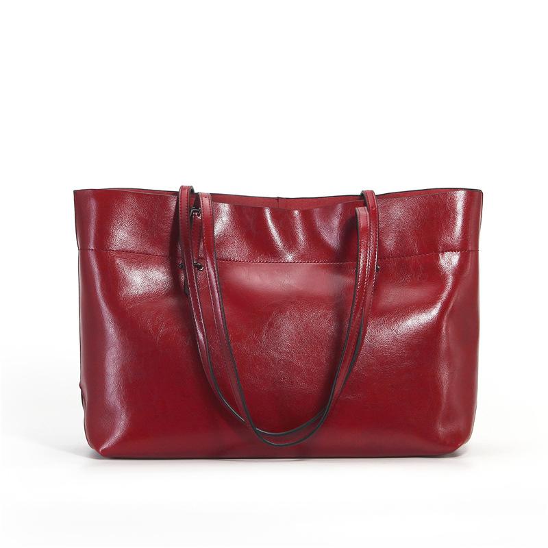 Big Bag Commuter Premium Leather Portable Shoulder Bag Women's Niche Large Capacity Women's Cowhide Tote Bag