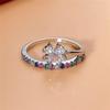 New Fashion Women's Ring Colorful CZ Stone Delicate Girls Accessories for Party Daily Wearable Statement Zircon Fancy Gift