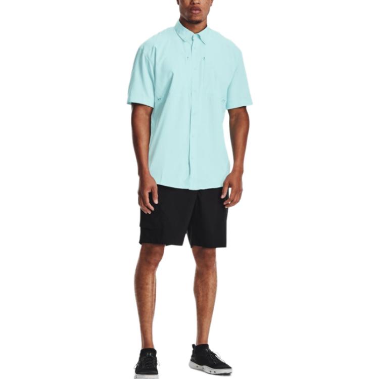 Under Armour Solid Color Large Pocket Sports Casual Breathable Shorts Men Bottoms Black 1361298-001