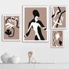 Modernist Abstract Black and Beige Line Art Posters and Prints Canvas Printing Wall Picture for Living Room Home Decoration