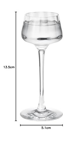 Georg Jensen BERNADOTTE Liqueur Glasses, Set of 6, Stem, Clear, Diameter 5cm X Height 14cm, Capacity 40ml, Dishwasher Safe, Product Number: 10019697