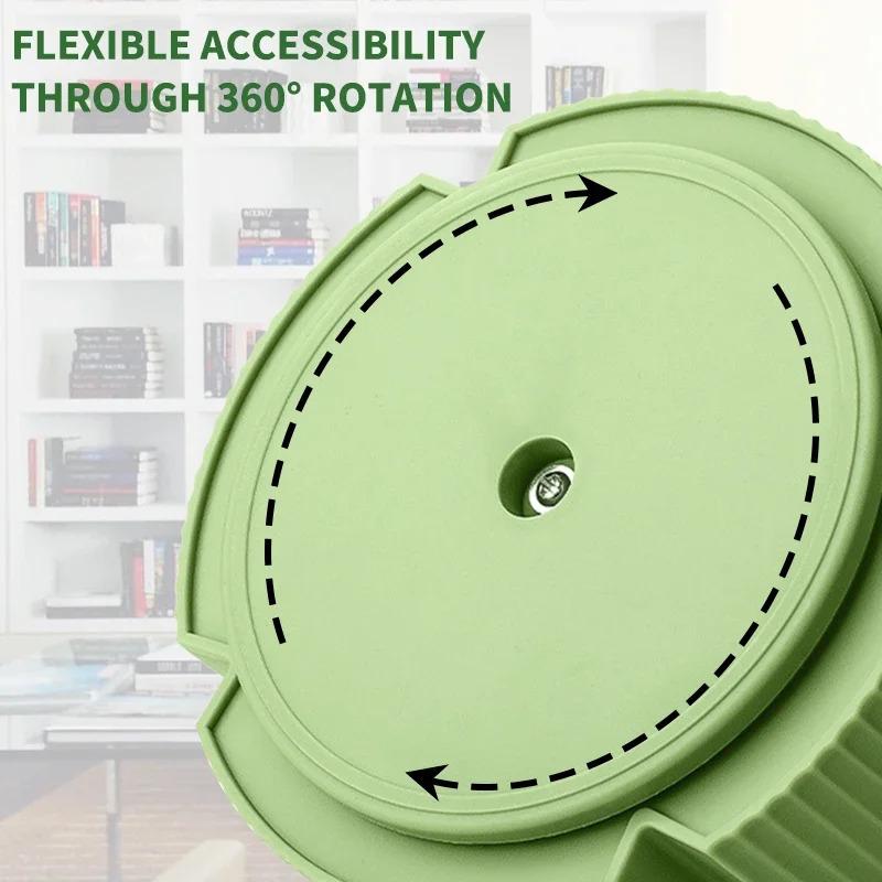 Desktop Stationery Organizer 5 Slots Stationery Storage Box 360 Degree Rotating Cute Pencil Cup Pot for Home Office School