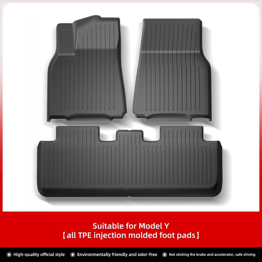 LUCKEASY For Tesla Model Y Rear Seat Backrest Protective Pad Trunk Mat Anti-Kick Pad Car Interior Accessories 2021-2024