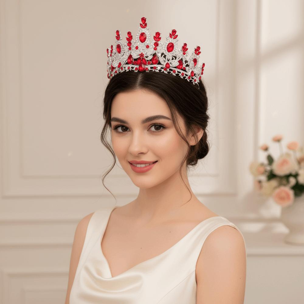 Luxurious Crystal Crown Exquisite Baroque Headpiece Beaded Headpiece Bridal Tiara Quinceanera