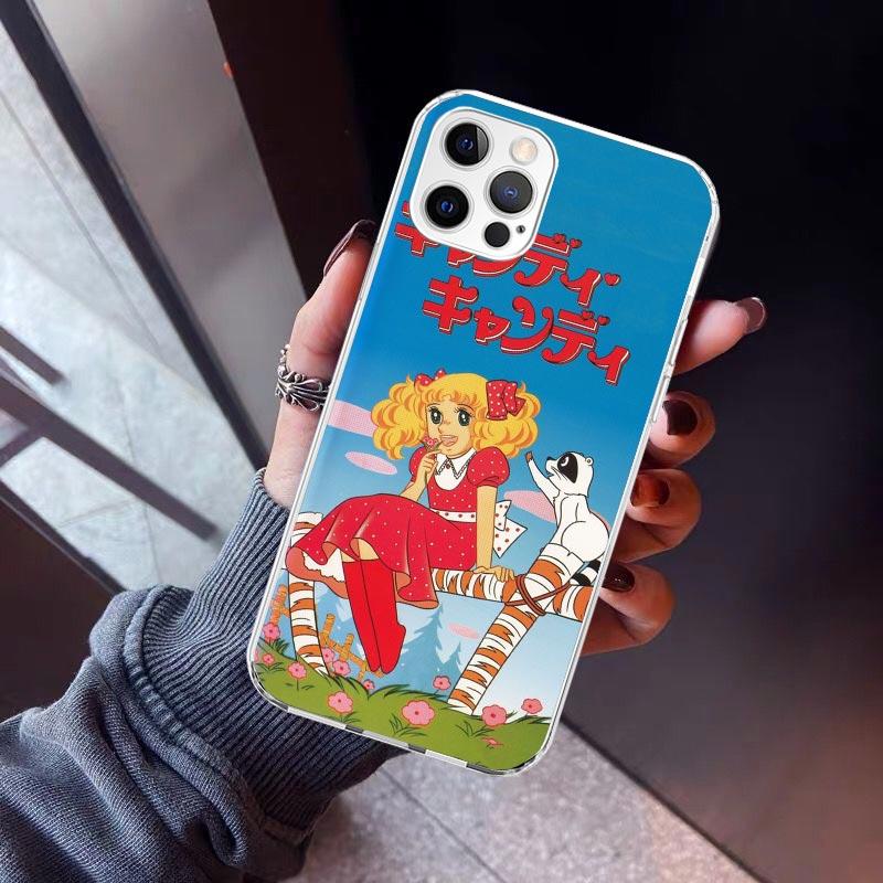 Candy 90s Anime Phone Case For iPhone 17 Air 11 13 Mini 14 15 Plus 16 12 Pro Max 16E SE 7 8 Pattern Soft TPU Back Cover  17 Air