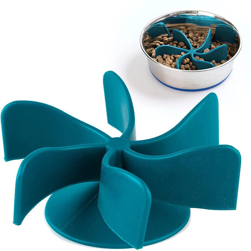 Pet anti-choking dog spiral feeder plate insert with suction cup anti-slip anti-choking slow food device to prevent obesity