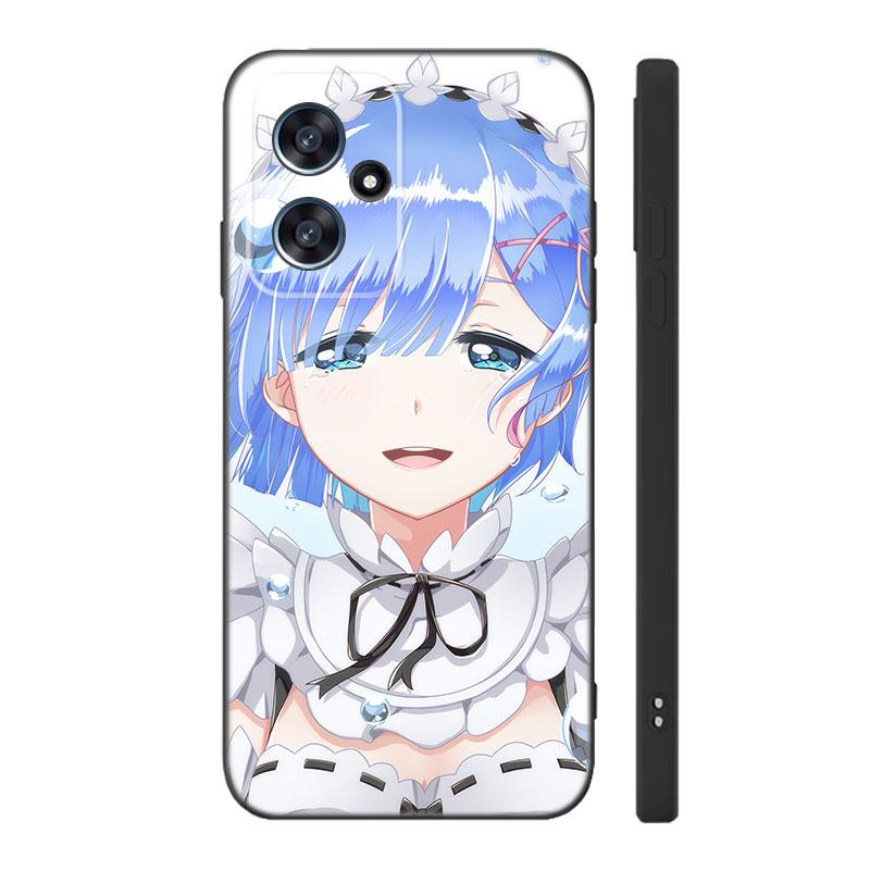 Anime Cute REM Black Silicone Phone Case For Xiaomi POCO X3 X4 NFC F3 F4 GT F5 M3 M4 M6 X5 X6 Pro 5G C55 C65 M5