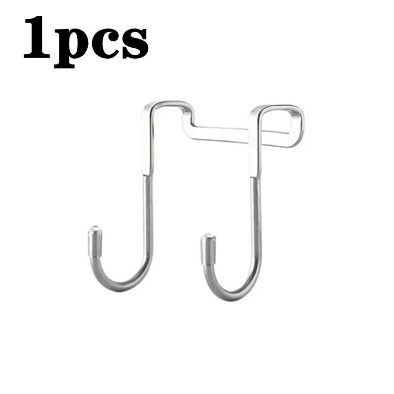 

S-образный крючок из нержавеющей стали, самоклеящийся, на дверь, подвесные крючки, для хранения на дверце шкафа, для пальто, полотенец, сумок, ключей