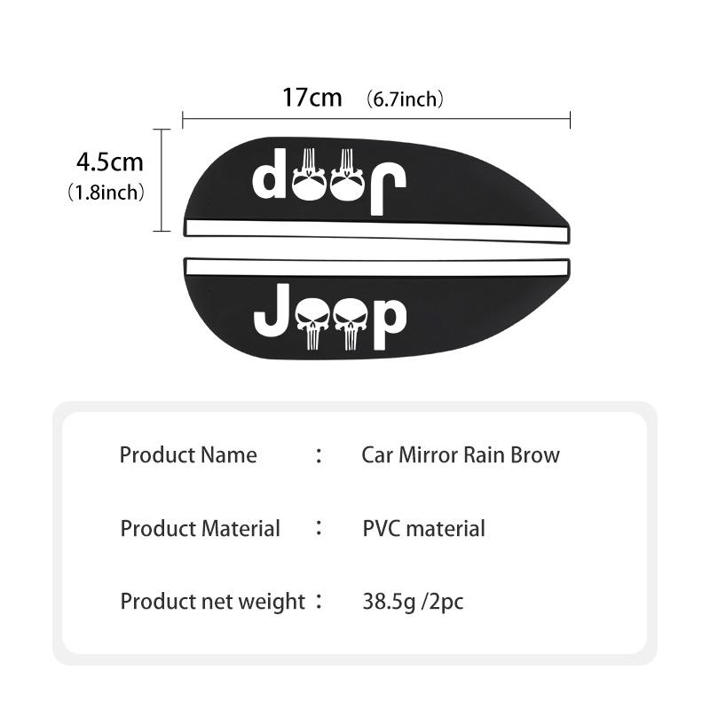 2pcs Car Rearview Mirror Rain Eyebrow Sun Visor Shade Cover Rainy Shield Guard For Jeep Cherokee Patriot Liberty Wrangler JK JL