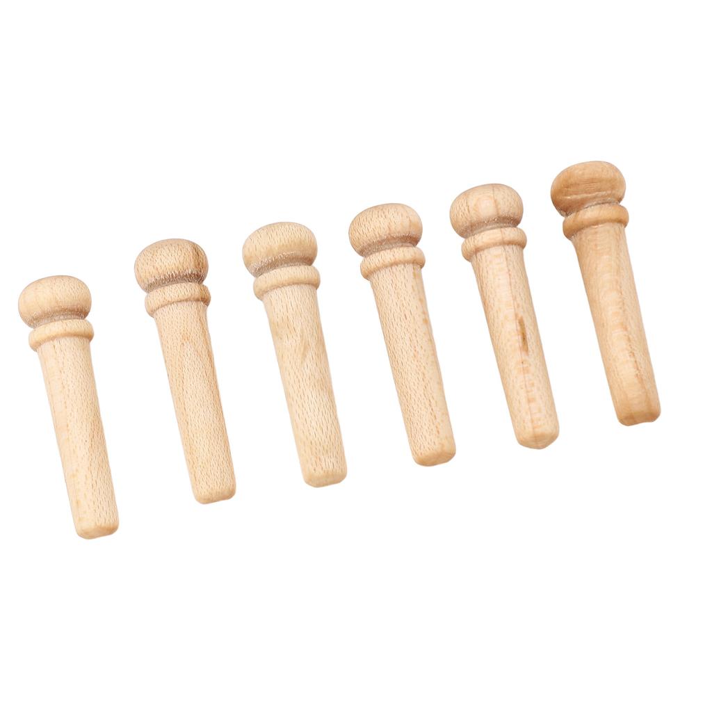 6PCS Guitar Bridge Pin Replacement Maple Wood Guitar Pressure String Nails Pin for Practice
