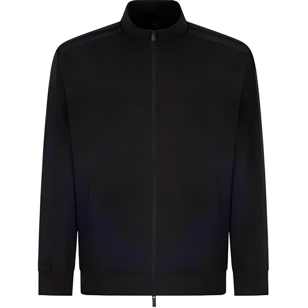 Armani Exchange Color Block Zip Collar Pocket Long Sleeve Jacket Men jackets Black XM000311-AF10365UC001