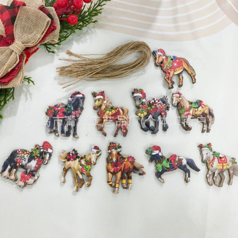 

24 штуки карликовых рождественских украшений куклы Санта-Клауса деревянные подвесные поделки