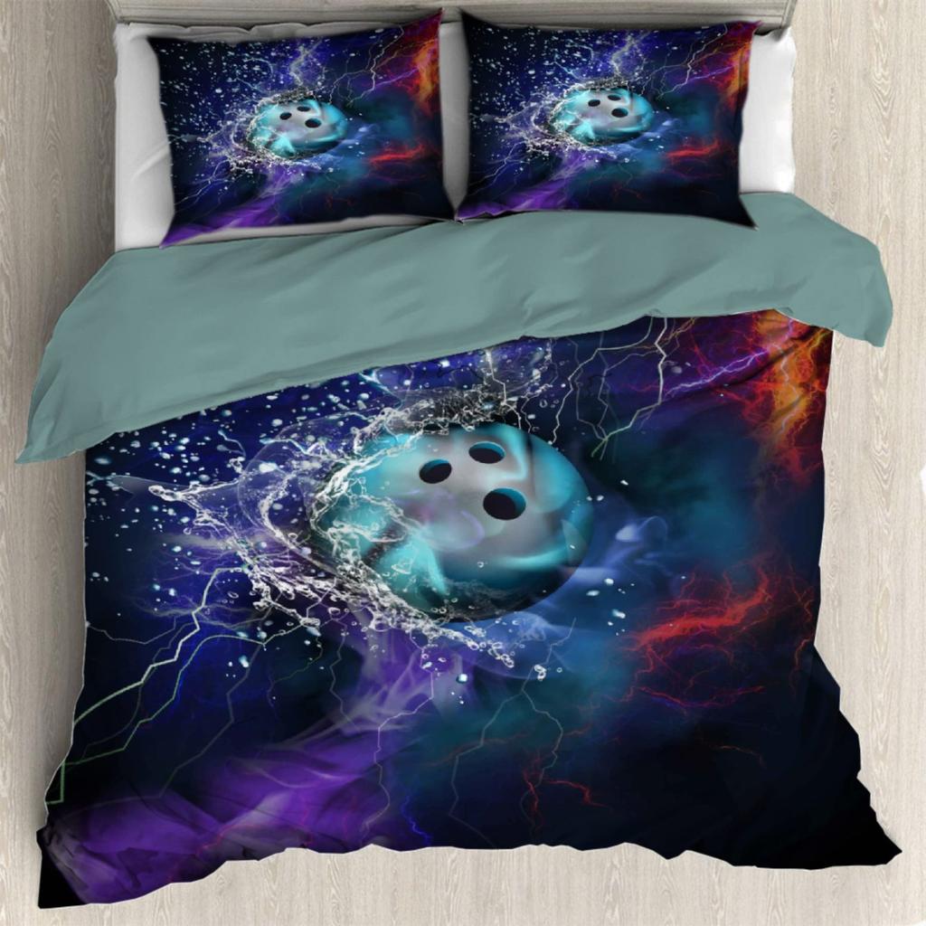 Bowling Pin Ball Lightweight Duvet Cover Sets Bowler Player Unique Gift Idea Twin Full Queen King Size Bedding Bed Sets No Quilt