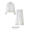 Jnleaog Spring New Arrival Women's Clothing Fashion Style French Fashion Crocheted Shirt Pants Suit 4786043