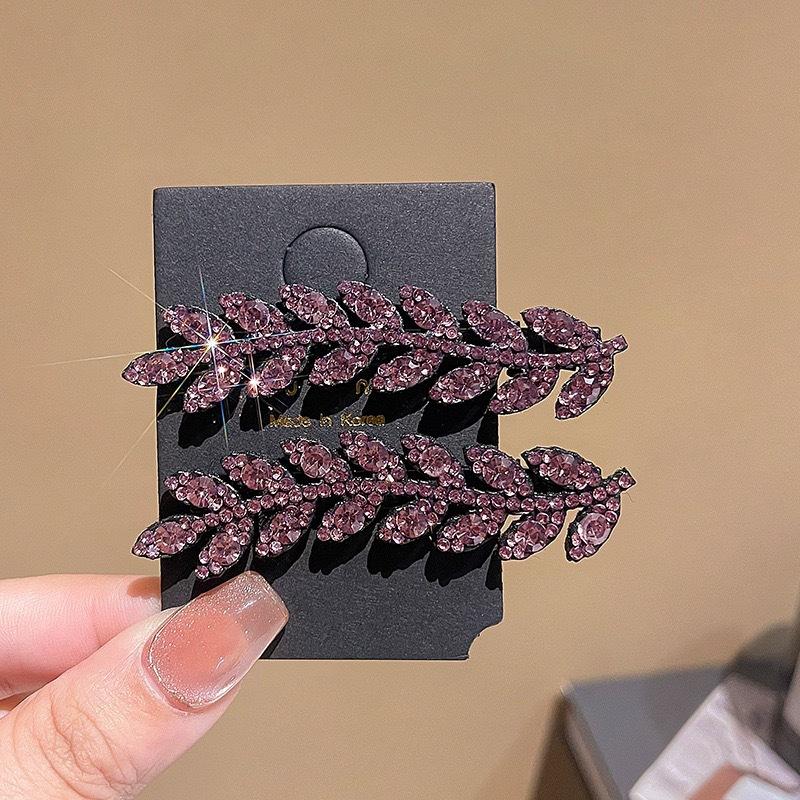 Brand New Elegant Hair Accessory Sparkling Hair Clip Trendy Hairpin Shining Rhinestone Barettes Wheat Shape Hairclip