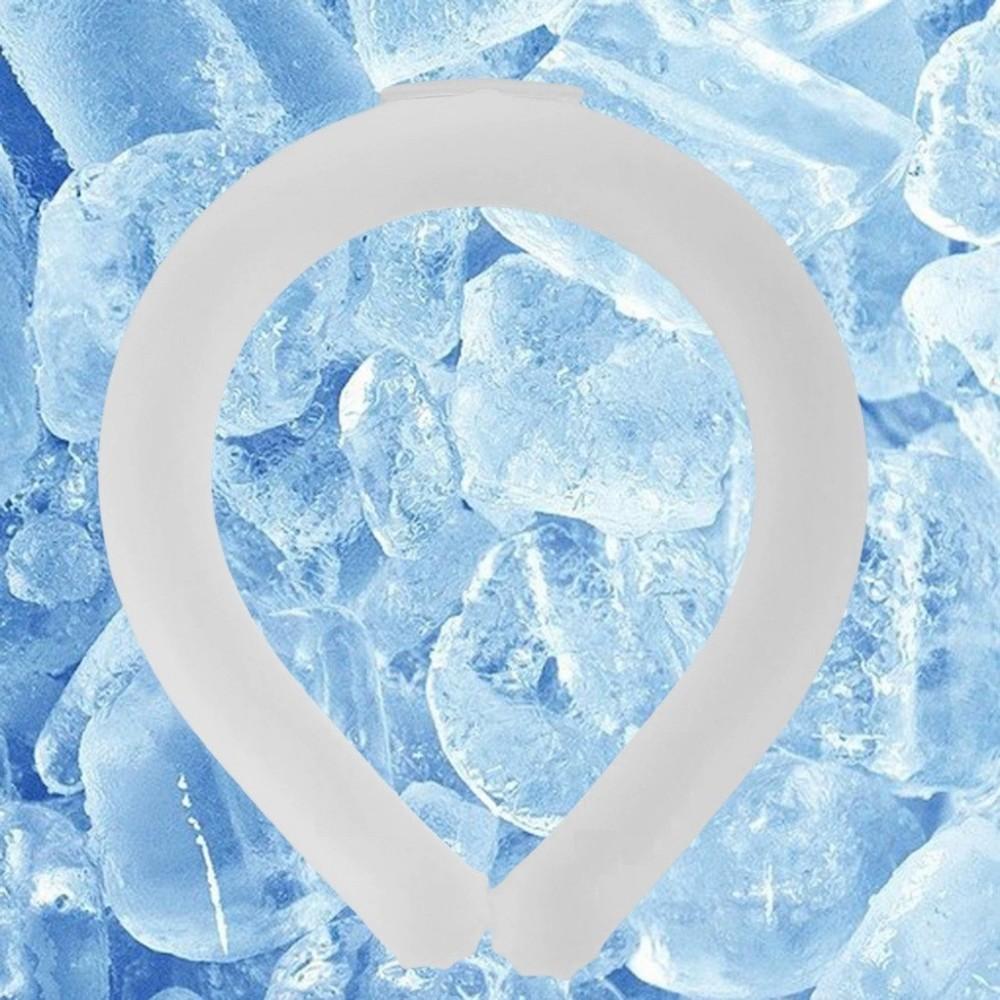 

Портативный летний охладитель, охлаждающее кольцо для шеи, многоразовый массажер для шеи, профилактика теплового удара, долговечный носимый на шее гелевый пакет со льдом белый