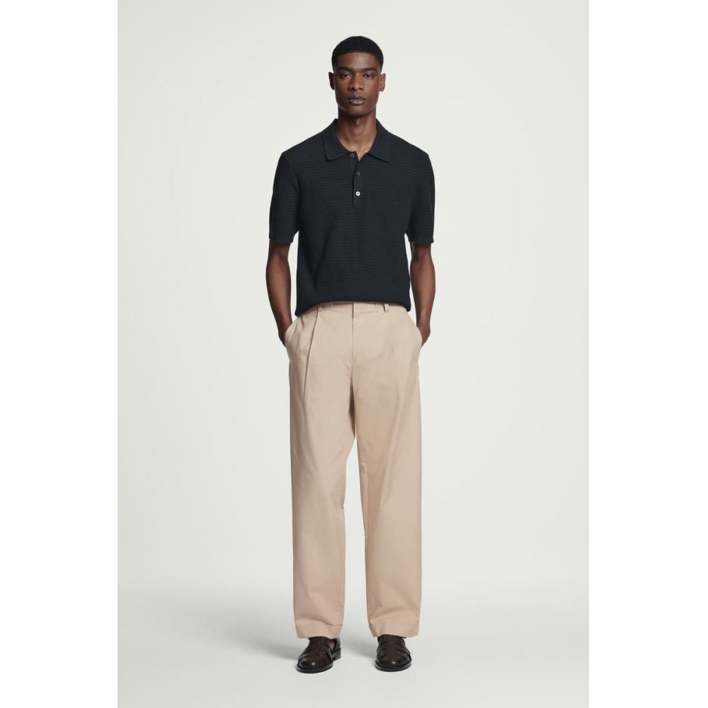 Cos Japan Knitted Cotton Polo Shirt