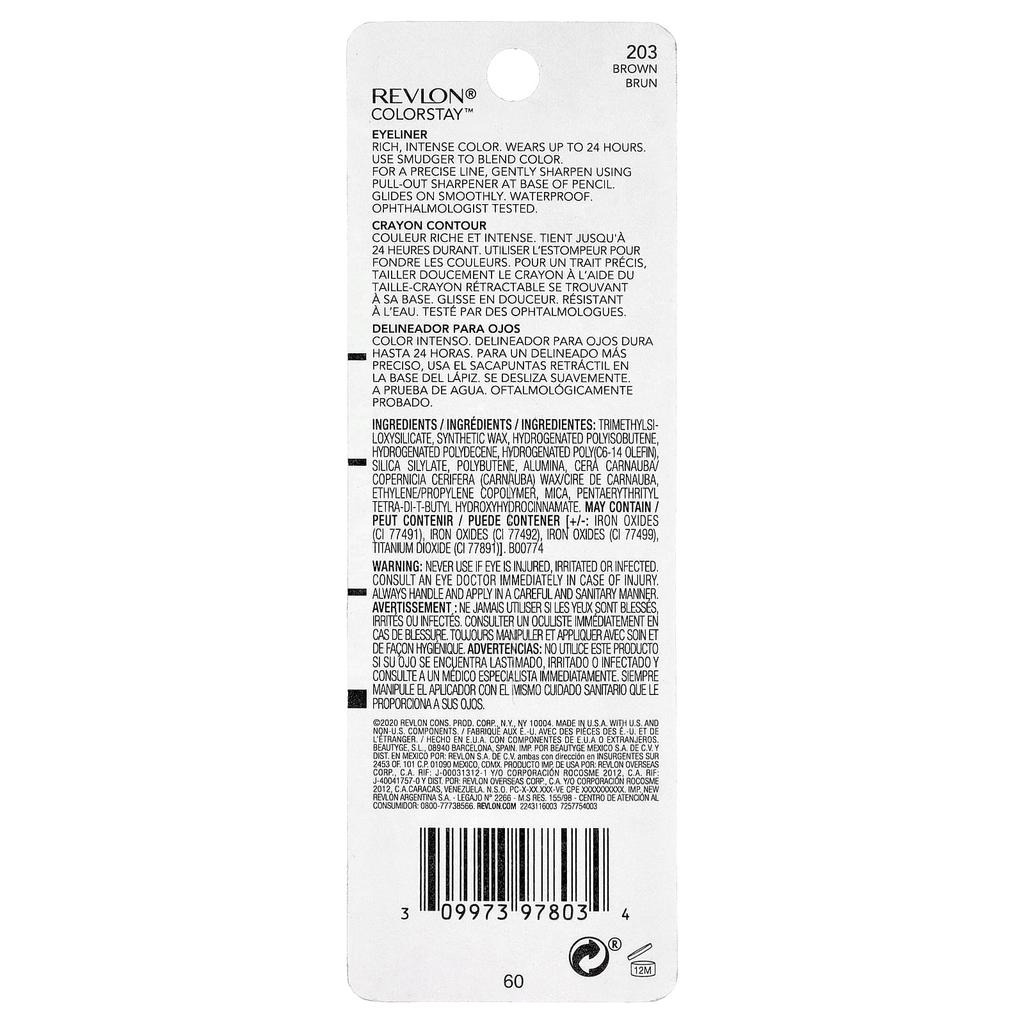 Revlon ColorStay™, Eyeliner Pencil, 203 Brown, 0.28 G (0.01 Oz)