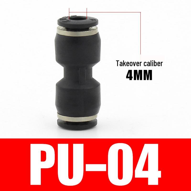 PU Pneumatic Quick Connect Air Hose Fittings, Straight & Three-Way, Sizes: 4/6/8/10/12/16mm