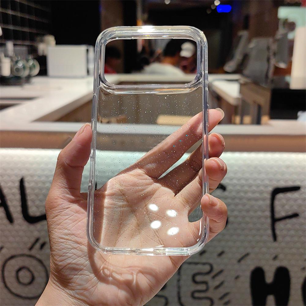 Glitter Shiny Transparent Soft Silicone TPU Case For iPhone 17 Pro Max Air 16 15 14 Plus 13 12 Shockproof Armor Clear Back Cover