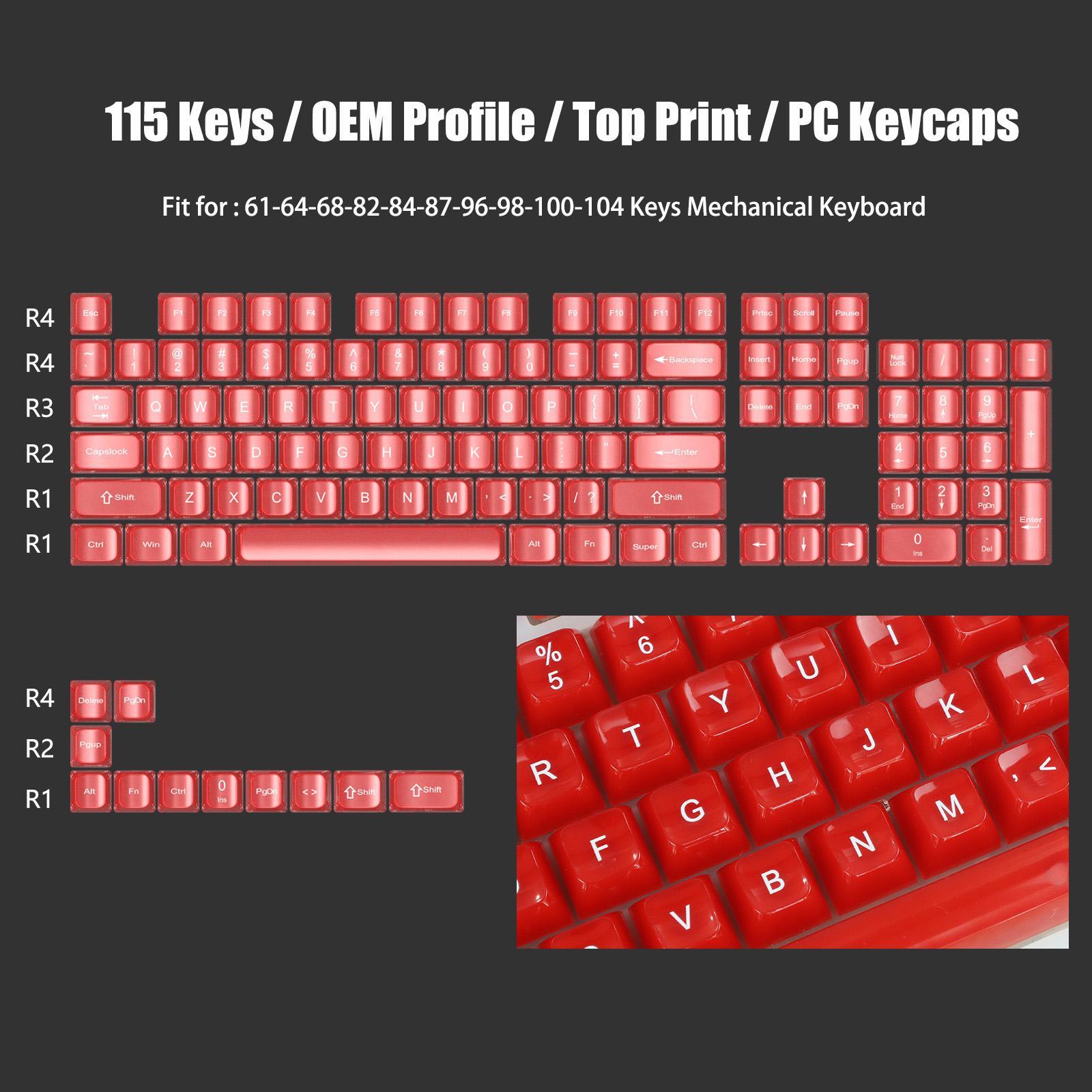 White Jade Frosted Translucent Keycaps Jelly