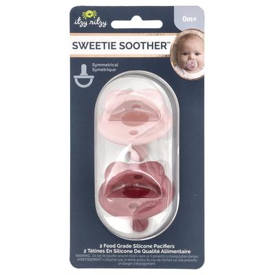 Sweetie Soother, Food Grade Silicone Nipple, 0+ Months, Bow, 2 Pieces